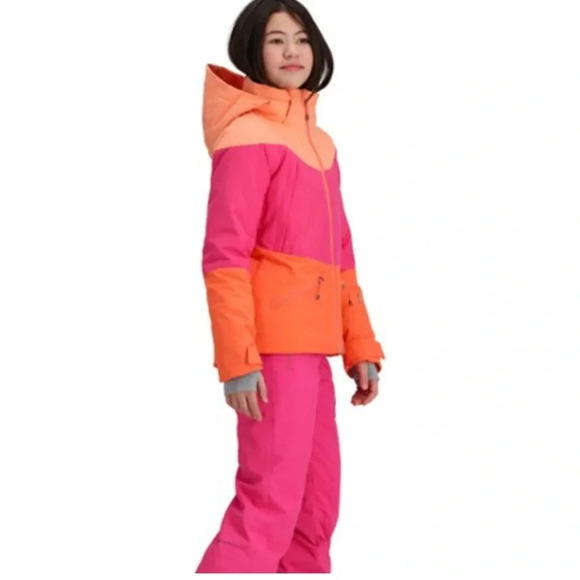 Obermeyer Girls XL Reese Insulated Snow Jacket Ski Snowboard NWT Pink Orange - Picture 15 of 16